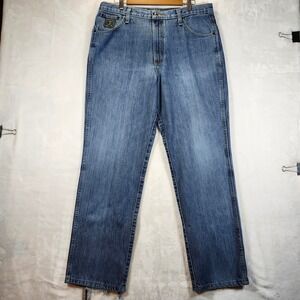 Cinch Men Jeans 36x32 Blue Denim Classic Fit Straight Leg‎ Distressed
